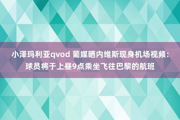 小泽玛利亚qvod 葡媒晒内维斯现身机场视频：球员将于上昼9点乘坐飞往巴黎的航班