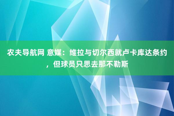 农夫导航网 意媒：维拉与切尔西就卢卡库达条约，但球员只思去那不勒斯