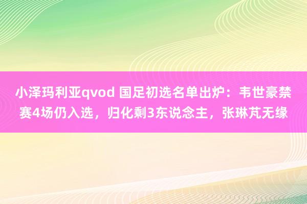 小泽玛利亚qvod 国足初选名单出炉：韦世豪禁赛4场仍入选，归化剩3东说念主，张琳芃无缘