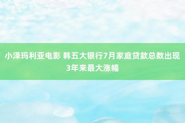 小泽玛利亚电影 韩五大银行7月家庭贷款总数出现3年来最大涨幅