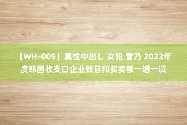 【WH-009】真性中出し 女犯 雪乃 2023年度韩国收支口企业数目和买卖额一增一减