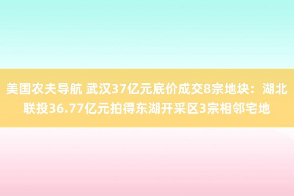 美国农夫导航 武汉37亿元底价成交8宗地块：湖北联投36.77亿元拍得东湖开采区3宗相邻宅地