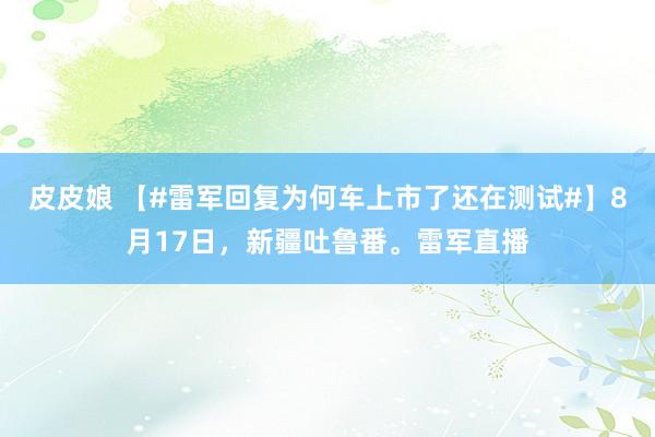 皮皮娘 【#雷军回复为何车上市了还在测试#】8月17日，新疆吐鲁番。雷军直播