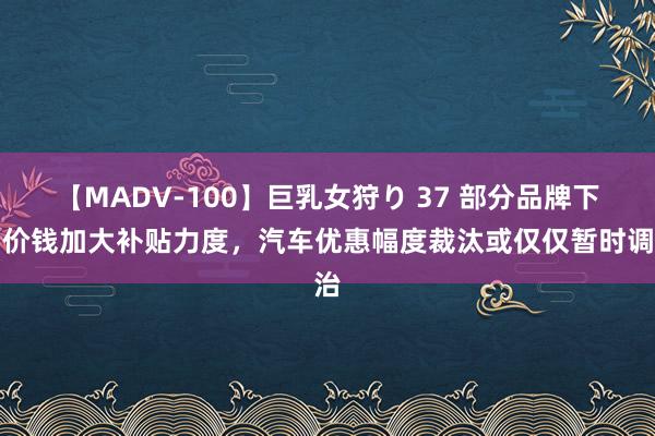 【MADV-100】巨乳女狩り 37 部分品牌下调价钱加大补贴力度，汽车优惠幅度裁汰或仅仅暂时调治