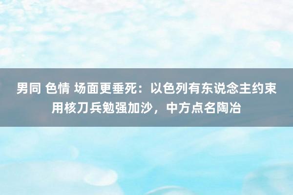 男同 色情 场面更垂死：以色列有东说念主约束用核刀兵勉强加沙，中方点名陶冶